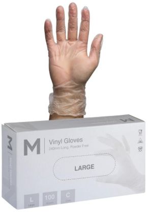 Picture of M VINYL PF CLEAR GLOVES LARGE