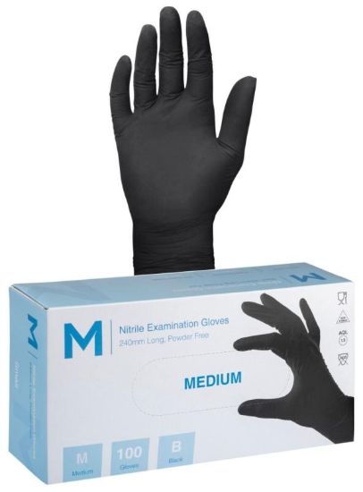 Picture of NITRILE PF BLACK GLOVES MEDIUM