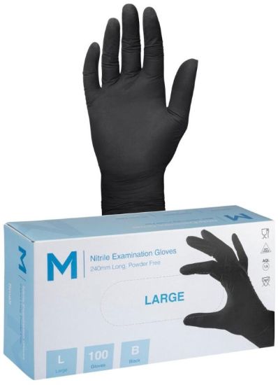 Picture of NITRILE PF BLACK GLOVES LARGE