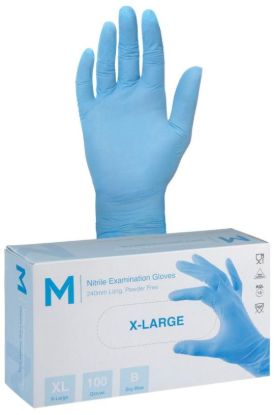 Picture of NITRILE PF BLUE GLOVES XLARGE