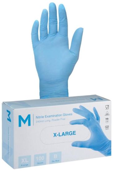 Picture of NITRILE PF BLUE GLOVES XLARGE
