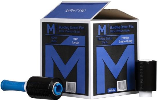 Picture of M BUNDLE WRAP BLACK 100mm x 150M x 23mu CTN/18